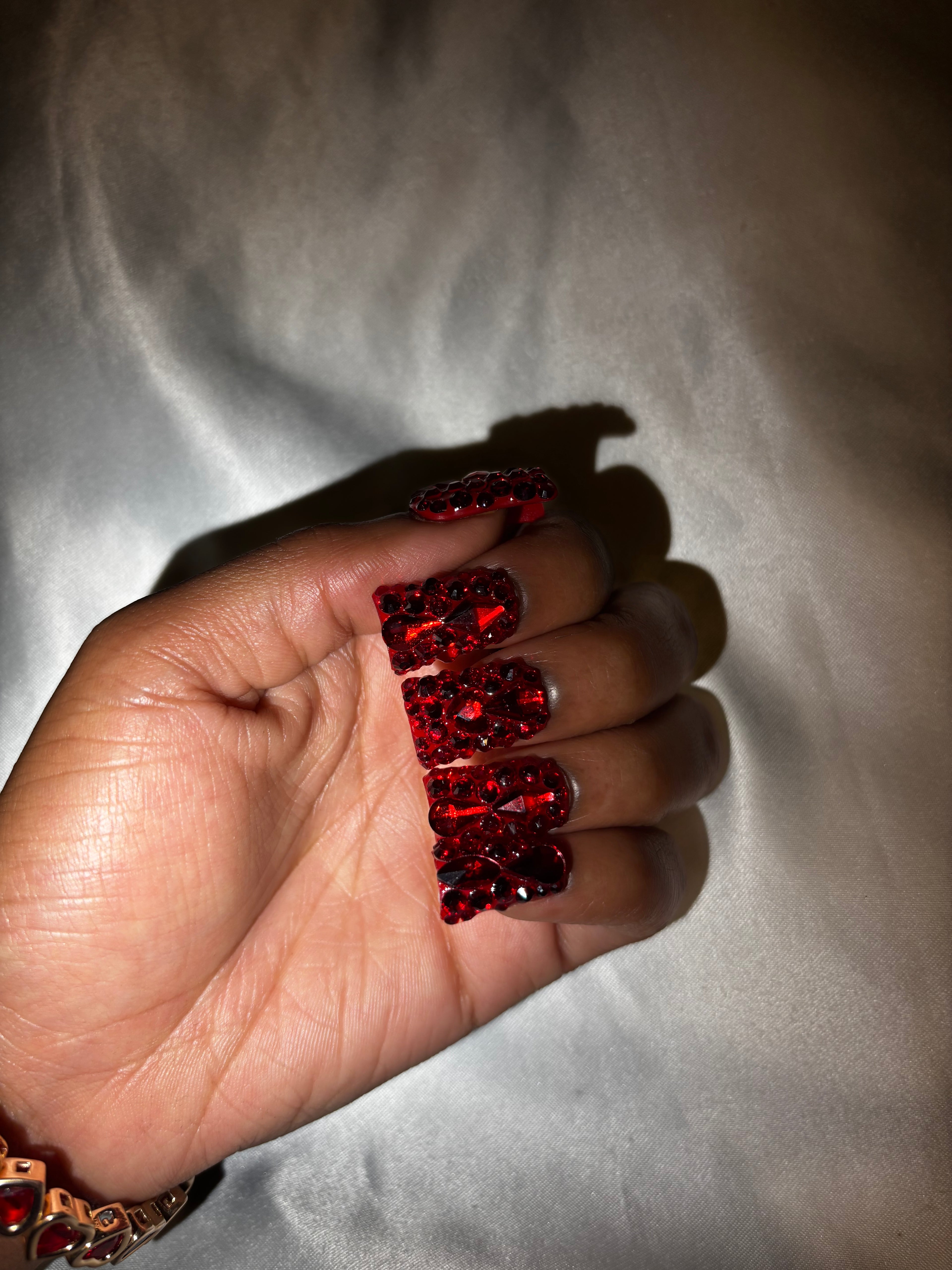 Red Bling Press On Nails